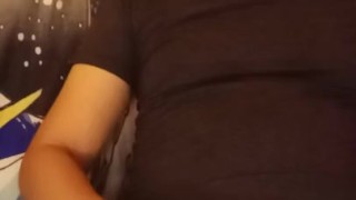 Pinoy in white brief, caressing his massive dick, part2