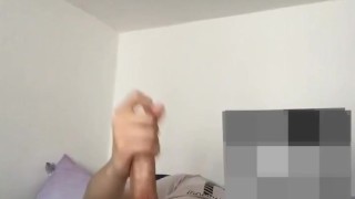Guy gets Morning Wood and Strokes his Cock
