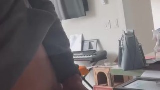 gay guy bored at home, whips dick out to show off his meat