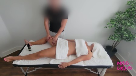 In-Home Massage Therapist Rubs me hard
