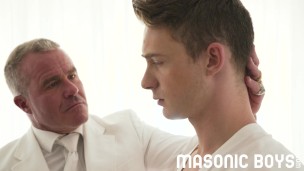 MasonicBoys - Cole Blue barebacked by suited silver muscle daddy Savage