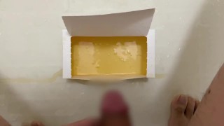 the morning yellow pee bukkake on the box