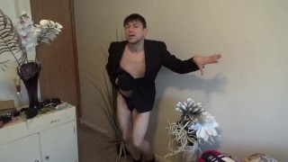 This Guy Dances Almost NAKED Touching Himself All Over!