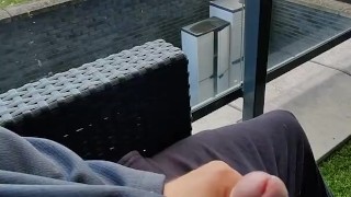 Jerking off on the balcony