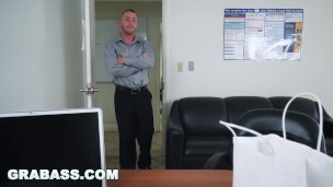 GRAB ASS - Employee Scott Riley Constantly Distracted By His Boss Adam Bryant's Exposed Cock