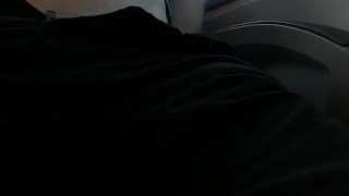 Showing off my locked dick on the train