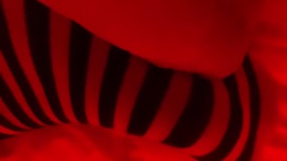 Stripped sock removal - Bare Feet in Red Light