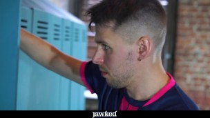 Jawked - Jock Dmitry Osten Bareback Fucks Twink Alex Blade