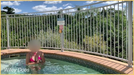 Wife flashes tits in Hotel Pool | Seen by Hotel GUESTS
