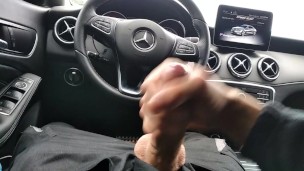 Jerking off my Big Fat Cock in the car, until I came in the parking lot