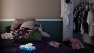 Sissy Allie North have fun with a massive dildo hardcore