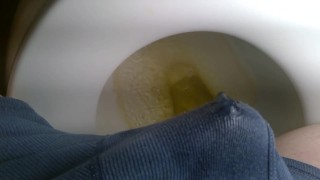 Pissing boxers on the toilet