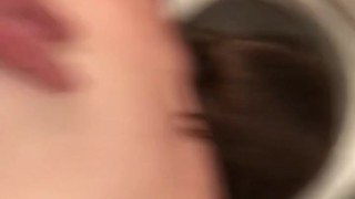 Wife Gets Fucked Face First in the Toilet and Gets a Facial