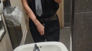 Quick tease dick flash at work