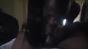 Chocolate Ebony Thot Sucking CoWorkers Dick After Work