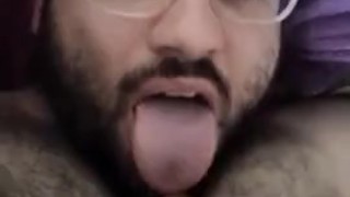 Straight guy tasting his own cum