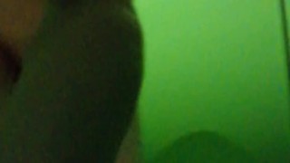 Frustrated chastity boy in the locker room of a swimming pool