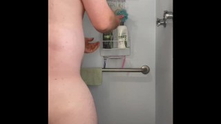 Shower fun with anal fingering