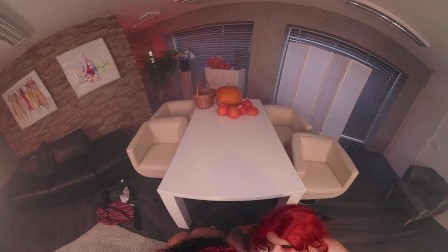 Halloween anal 3Some With Jennifer Mendez and Little Eliss VR Porn