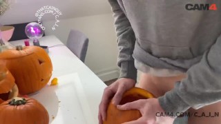 Twink Face Fucks a Pumpkin | CAM4 Male