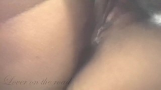 Passionate Amateur Cunnilingus licking MILF pussy for 10 minutes and 2 orgasms - Lover on the road