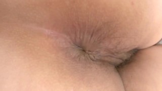 My wife and her, very excited, show her ass to be filled with cock and milk