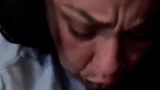 CHLOE BLACC sucking spit off huge BBC spitting it back on the tip then deep throat’s all of him!!