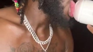 Soloist nasty anal licks eyes close