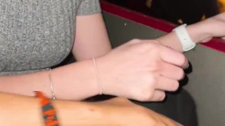 Real sex in public at the cinema with Darcy Dark. Pov Blowjob and sex big cock masturbate.