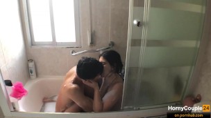 My stepsister and I end up fucking every time we bath together