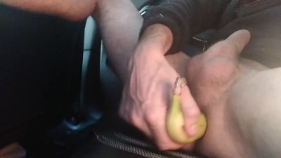 400px x 225px - Big Cock Man in Car, Train His Anus with a Small Toy, then Insert Half a  Banana, Likes It and Cums Porn Videos - Tube8