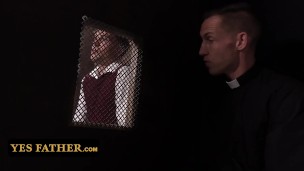 YesFather - Perv Old Priest Blows Shy Catholic Boy And Pounds Him During Confession