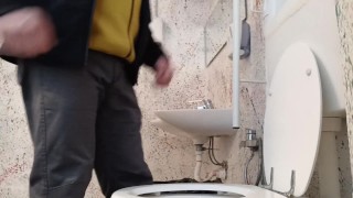 public toilet pee, uncutted foreskin
