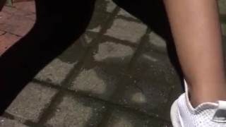 This dirty bitch pees. on the street after drinking a lot