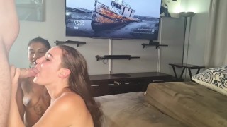 Getting my fat pussy fucked just for a desi slut to suck my pussy juice off of the cock afterwards