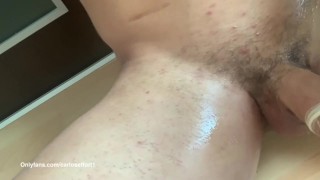 Carlos Effort Jerking Off in a Condom