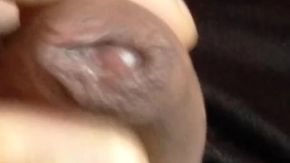 Masturbating my penis on the bed 