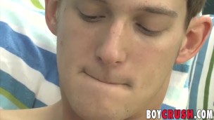 Twink Andy Kay cums while masturbating and anal playing solo