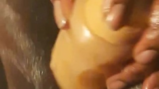 Naughti Kitti Shhh, don't wake up the roomie, she quietly plays with her favorite toy, Part 1 of 3