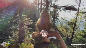 Big Boobs Hiker gets Creampie Pussy on Mushroom Mountain - Molly Pills - POV 4K