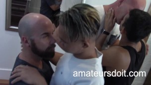 Two Australian Daddies Share Two Passive amateur In This At Home Group Sex Session