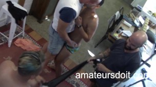 Two Australian Daddies Share Two Passive amateur In This At Home Group Sex Session