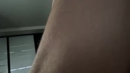 Morning rides teen bottom on cock. Cumshot a lot of cum on belly
