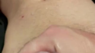 I give my boyfriend a wet handjob. Cum shoots in his eye