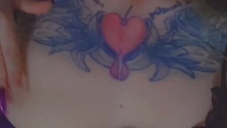 Teasing you while I tickle my nipples