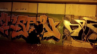 The obedient slut wife sucks dick in the underpass part 1