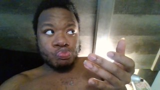 Kota jacks off to good porn, shoots the long shot and then tastes the big load. :)