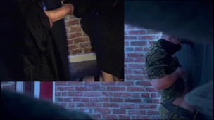 Recording curious military stud at gloryhole
