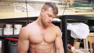 Maskurbate - Young N' Muscly Hunk Brad Stroking His Uncut Cock In A Shed