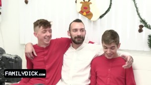 Family Dick - Hunk Stepdad Wants Cute Christmas Card With His Two Stepsons And Gets More Even More